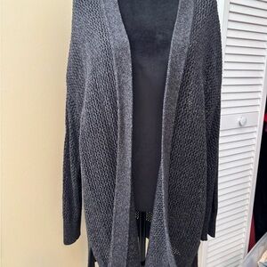 Aerie Charcoal Open-Front Cardigan